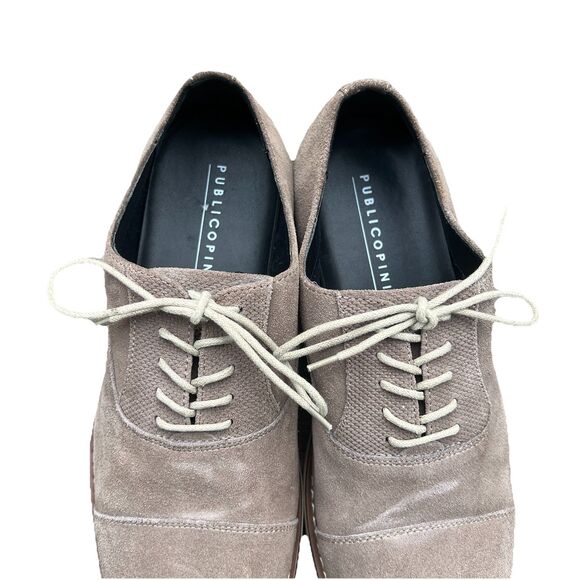 PUBLIC OPINION Men's Size 10M Camel Leather Dress Shoes Oxfords - Picture 3 of 6